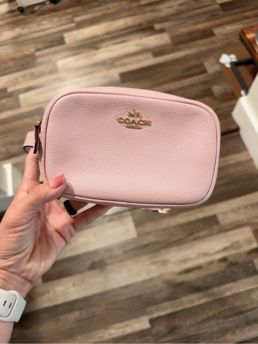 Coach Pink Pebble Leather Crossbody / belt Bag